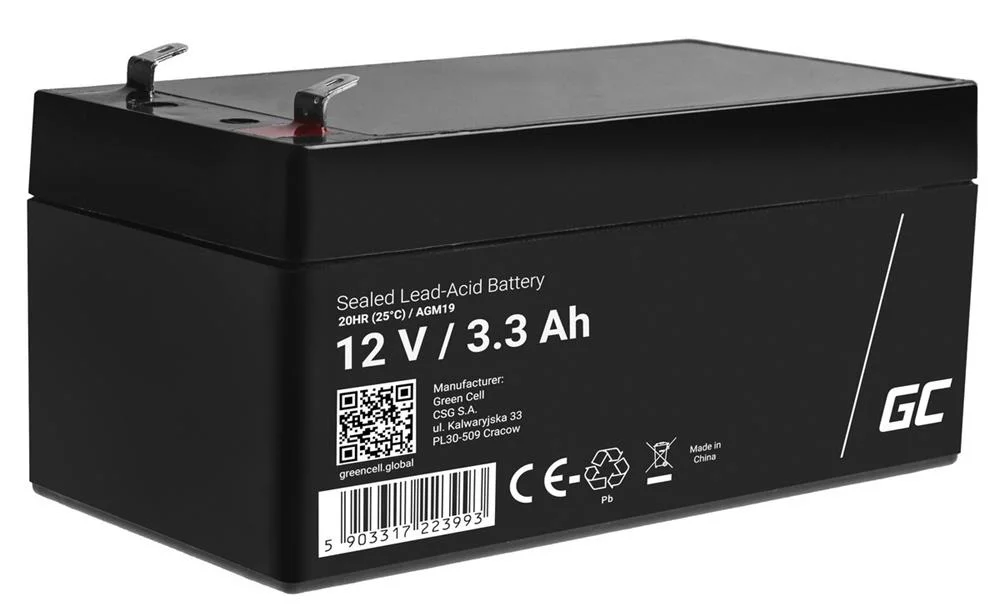 Bateria Agm Green Cell 12v 3,3ah
