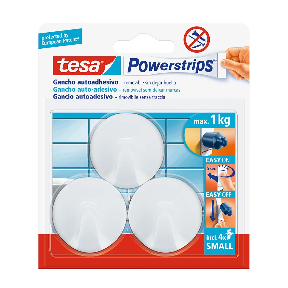 Tesa Powerstrips At&eacute; 1kg Circular Branco 57577