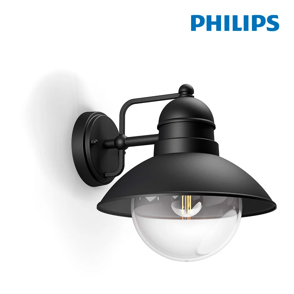 Candeeiro Exterior Parede PHILIPS Hoverfly Preto