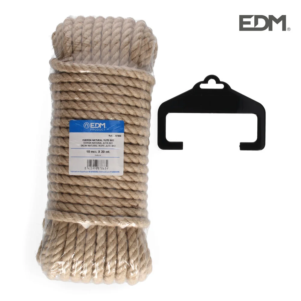 Rolo 20m. Corda Natural Juta Bio. 3 Cabos. Calibr.