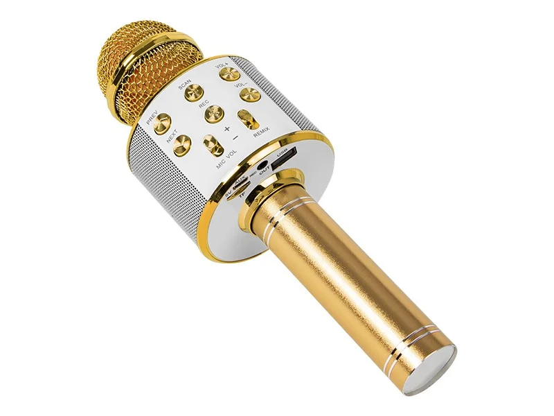 Microfone de Karaoke Dourado