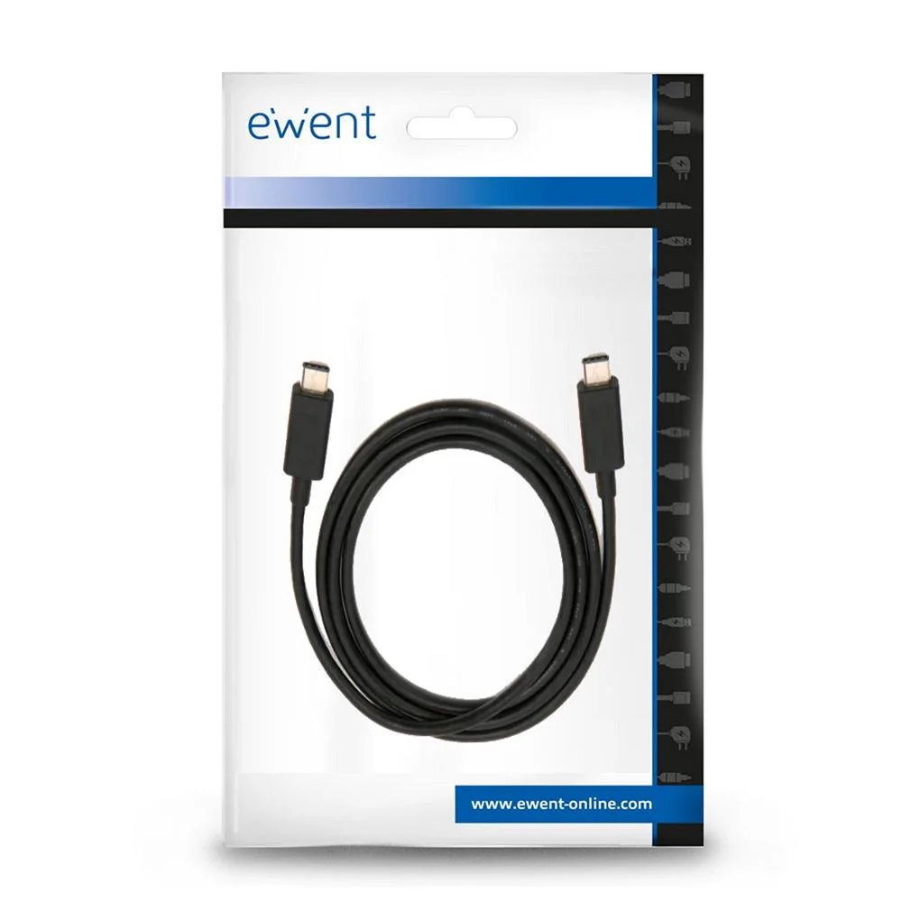 Cabo Usb-C Ewent Ec1046 Pd 100w 20gbps 4k 1m Preto