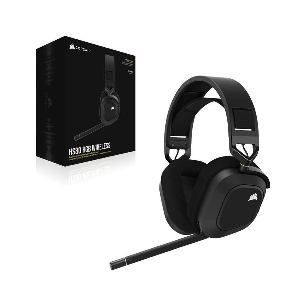 Auscultadores Corsair Hs80 RGB Wireless Preto