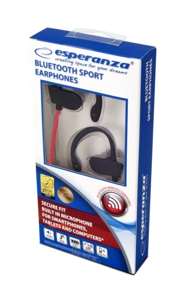 Esperanza Bluetooth Sport Earphones Eh188 Black/Red