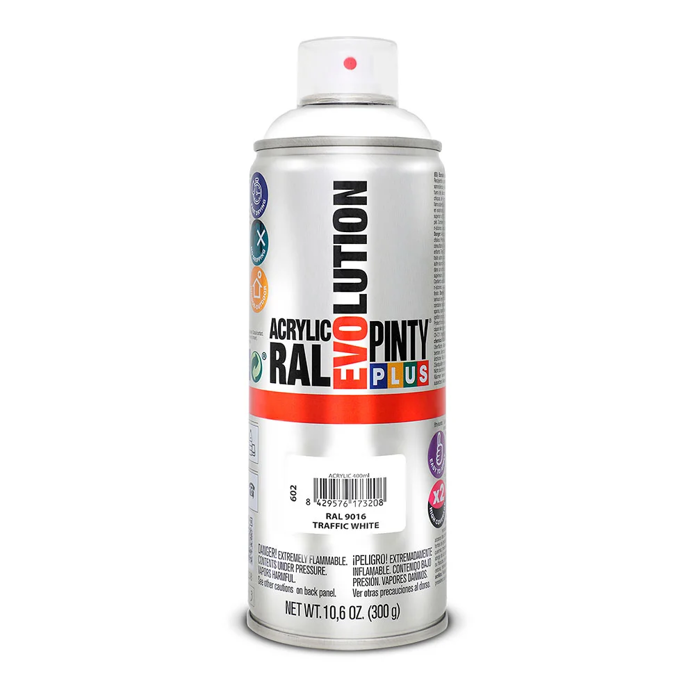 Tinta em Spray Pintyplus Evolution 520cc Ral 9016 Branco Tr&aacute;fico