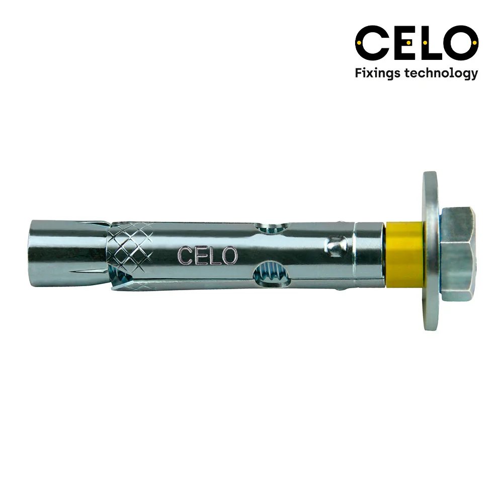 Caixa 250 Un Bucha Dynabolt Parafuso M6 &Oslash;8x45mm Zincado Celo