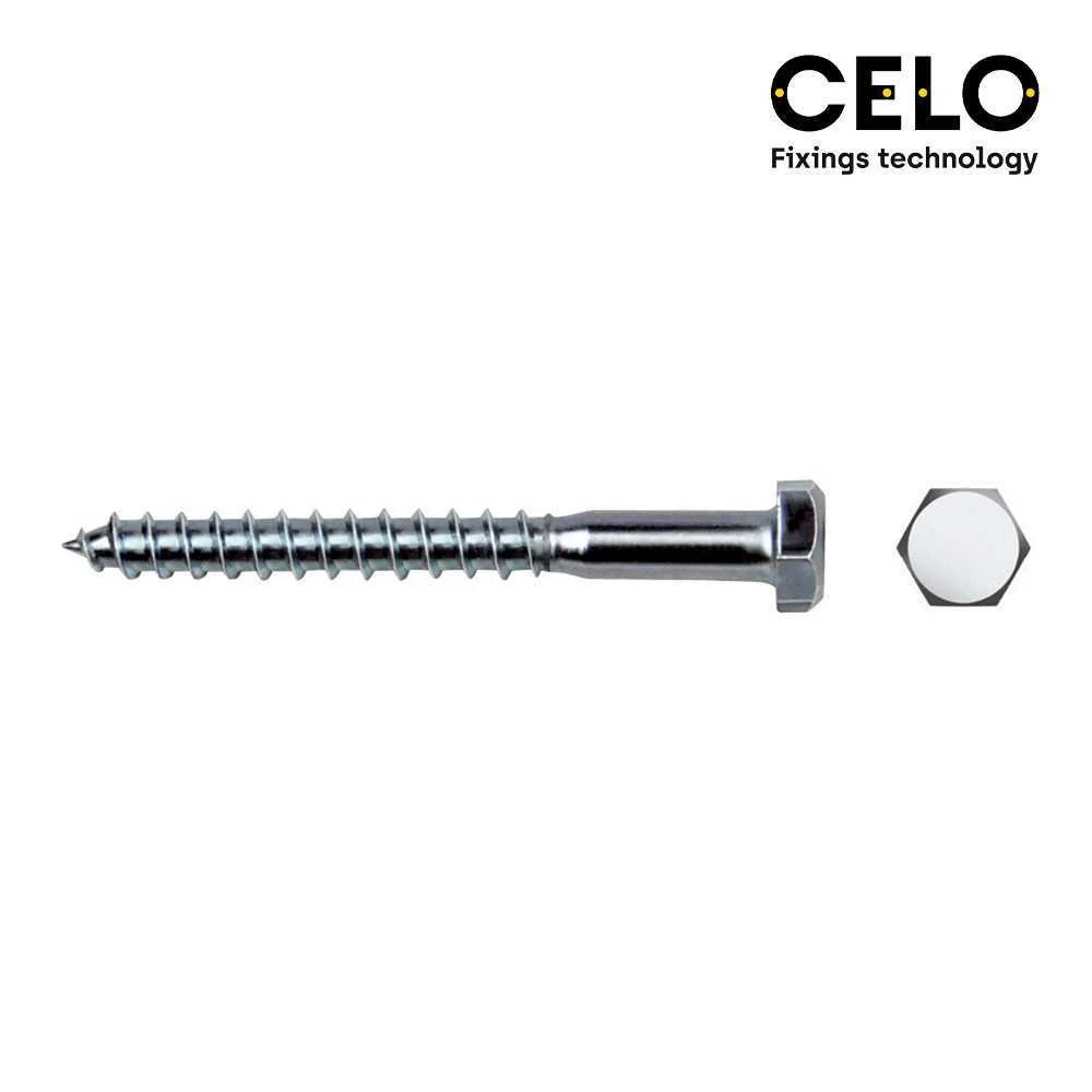 Caixa 200 Unid. Tira Fundo Hexagonal Din/Ref 571 &Oslash;8x70mm Zincado Celo