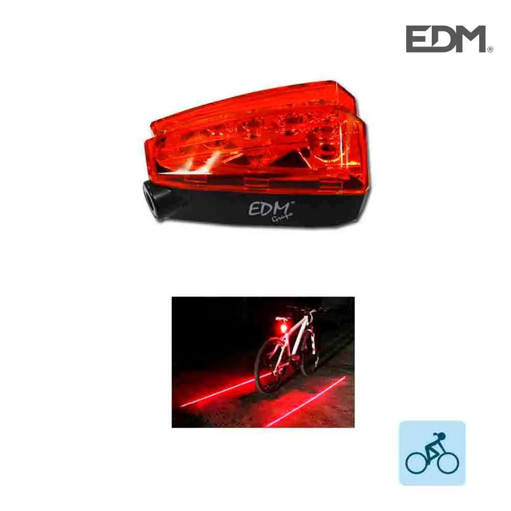 Lanterna Bicicleta Traseira com 5 Leds e 2 Lasers.
