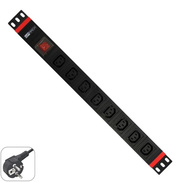 Wp Rack Regua Tomadas 19" 8x Iec C13 Pdu C/ Inter.
