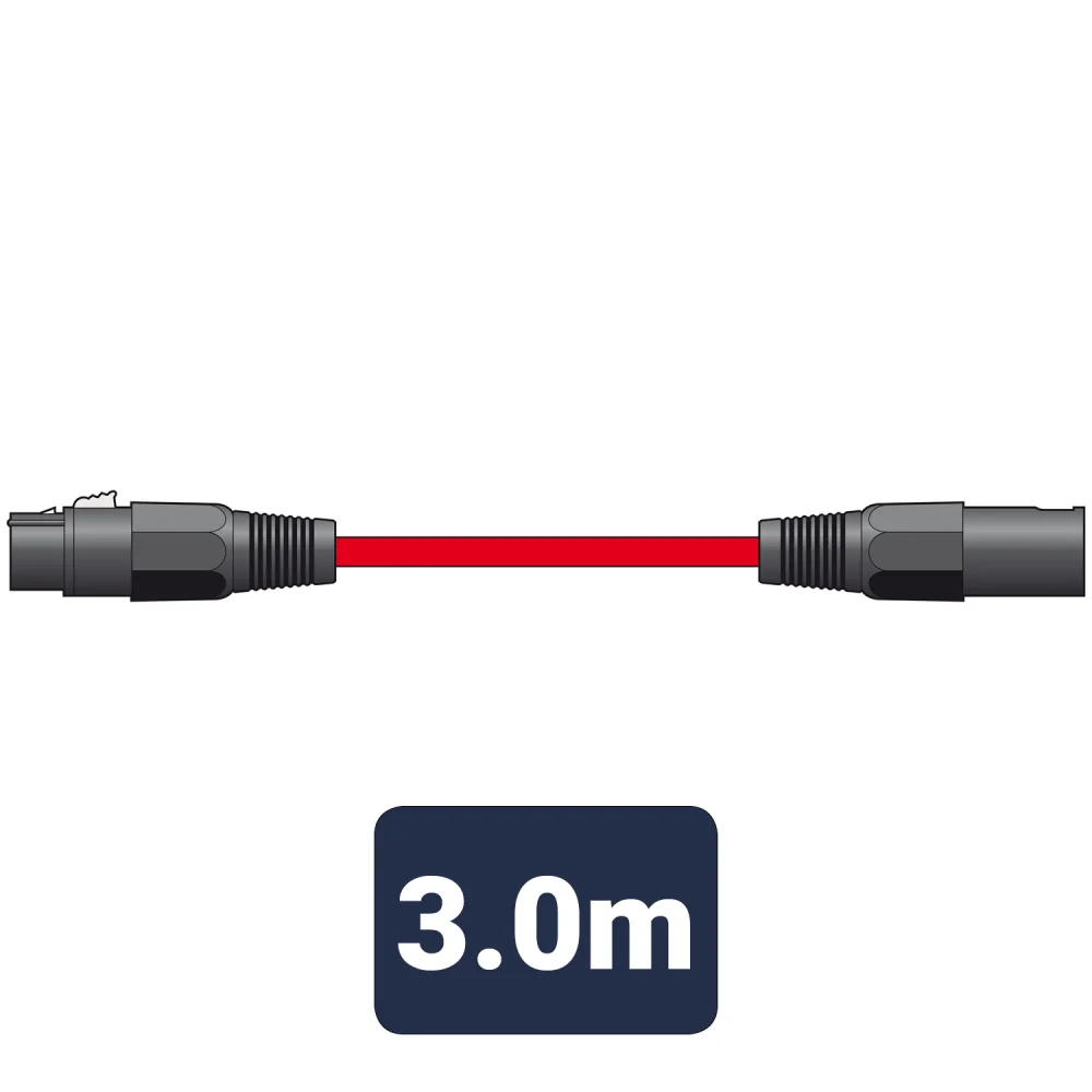 Cable Audio Xlr Hembra - Macho Xlr 3.0m Rojo