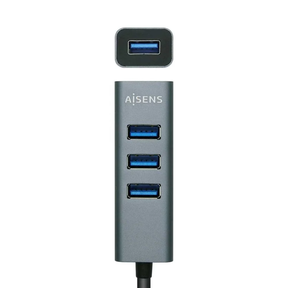 Hub USB 3.0 de Alum&iacute;nio (Cinza) - AISENS
