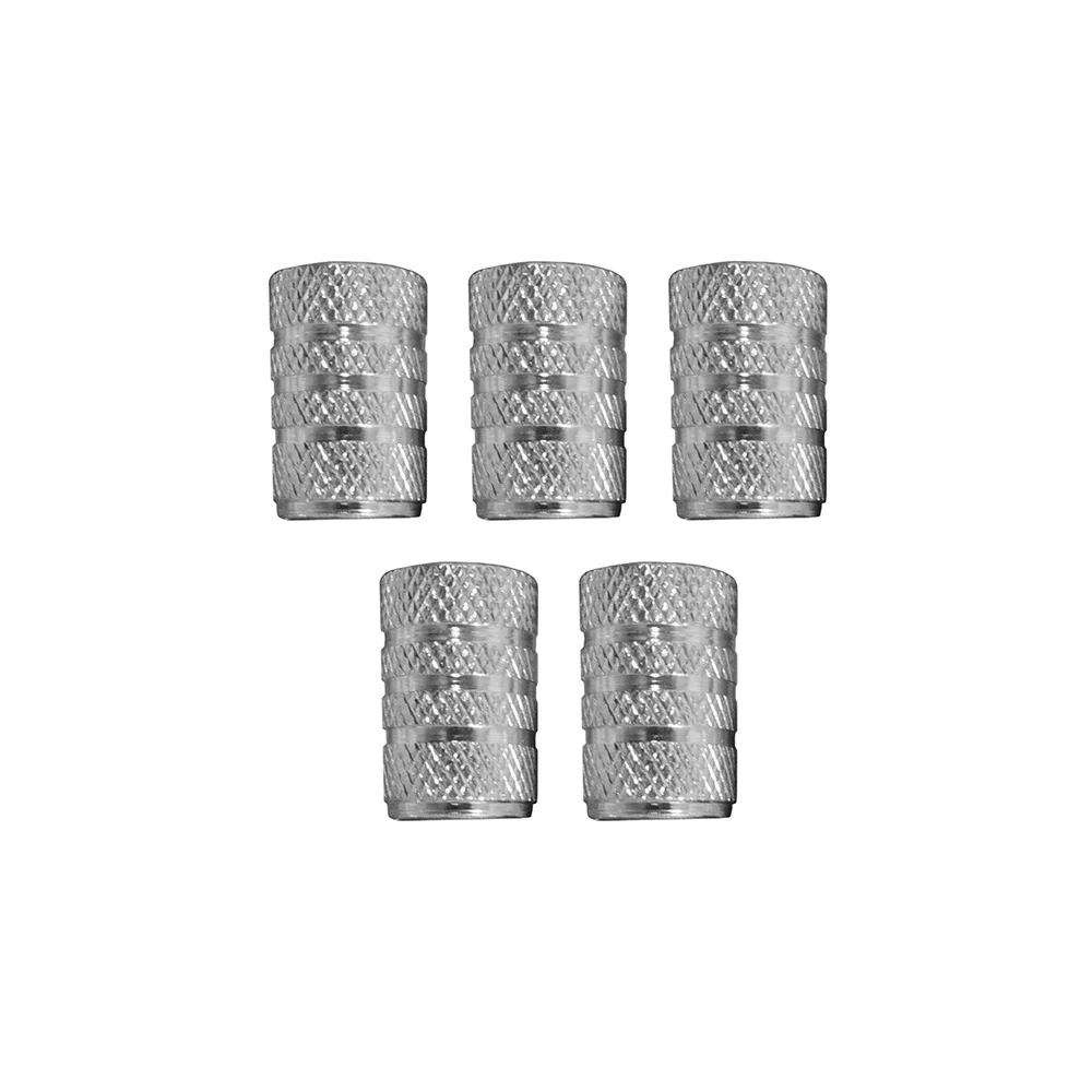 Set de 5 Tamp&otilde;es de V&aacute;lvulas Rodas de Carro Prata.
