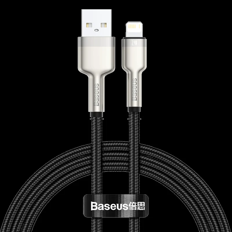 Cabo Lightning 2.4a 1m Metal Baseus Preto
