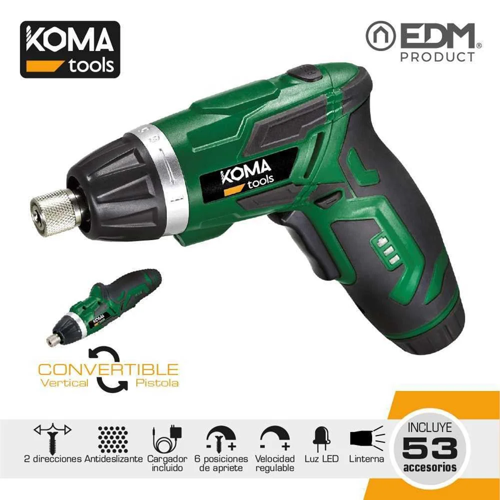 Aparafusador 3,6v Con 53 Acess&oacute;rios Koma Tools
