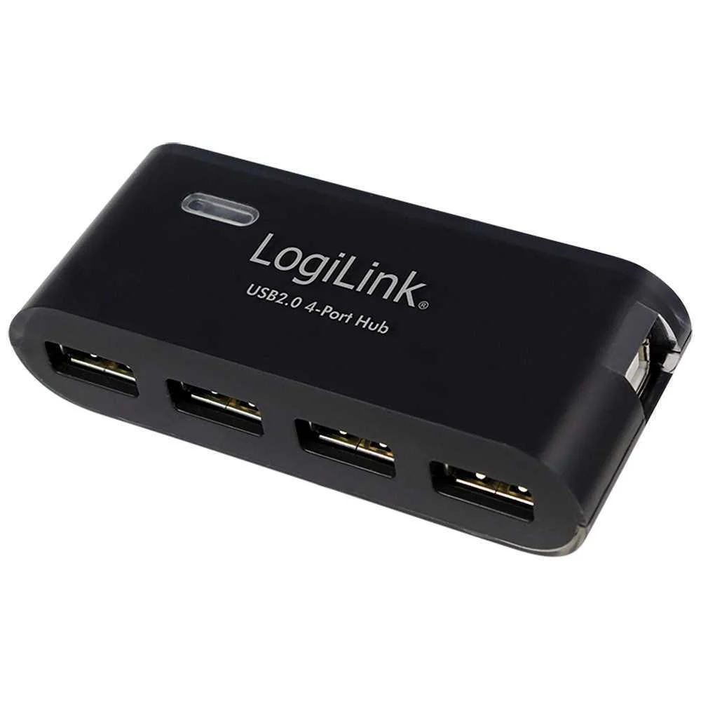 Hub Usb 2.0 de 4 Portas, Preto - com Alimentador