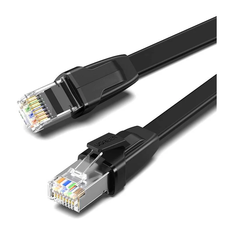 Ugreen Nw134 Cat 8 U/Ftp Ploch&yacute; Ethernetov&yacute; Kabel Rj45 Z Cist&eacute; Medi 0,5 M (Cern&yacute;)