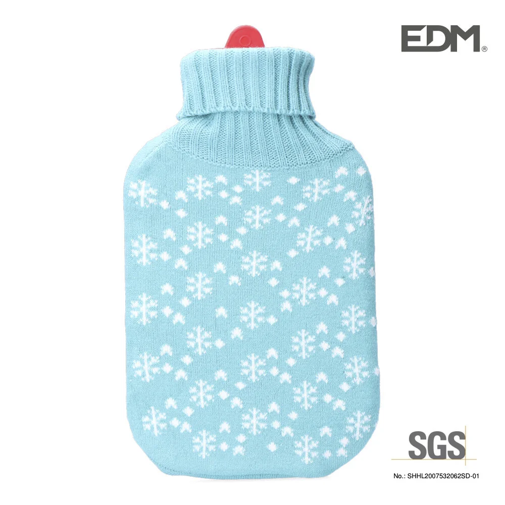 Botija de &Aacute;gua Quente. Modelo Azul Flocos Brancos 2 L Edm