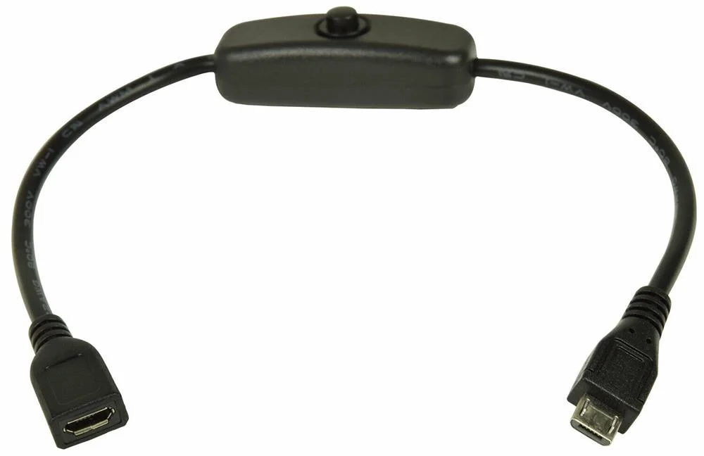 Cable de Extensi&oacute;n Micro Usb Con Bot&oacute;n de Encendi.