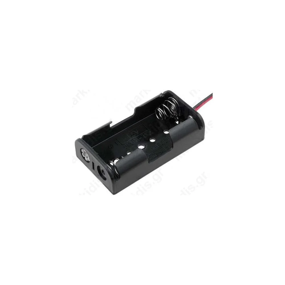 Suporte Sa&iacute;da Fios Aa R6 P/2 Pilhas Preto