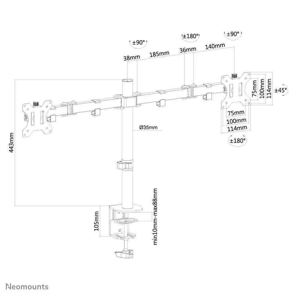 Neomounts Tis 10"-32" 2tft 3gelenke Schw. Max.8kg
