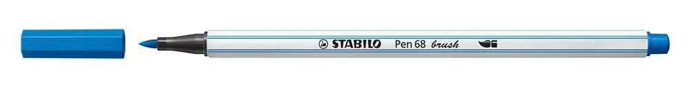 STABILO PEN 68 BRUSH CANETA DE FELTRO M&Eacute;DIO AZUL .