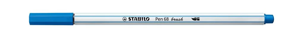 STABILO PEN 68 BRUSH CANETA DE FELTRO M&Eacute;DIO AZUL .
