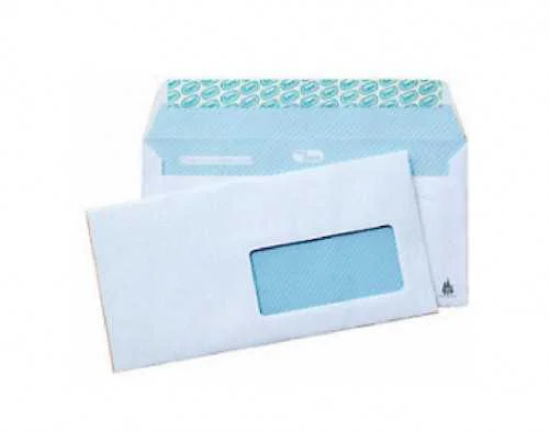 CAJA 500 SOBRES AMERICANO (115X225) OFFSET BLANCO.