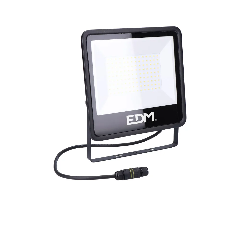 Projetor LED 100w 8200lm 6400k Luz Fria Black Series 24,6x22,8x2,9cm Edm