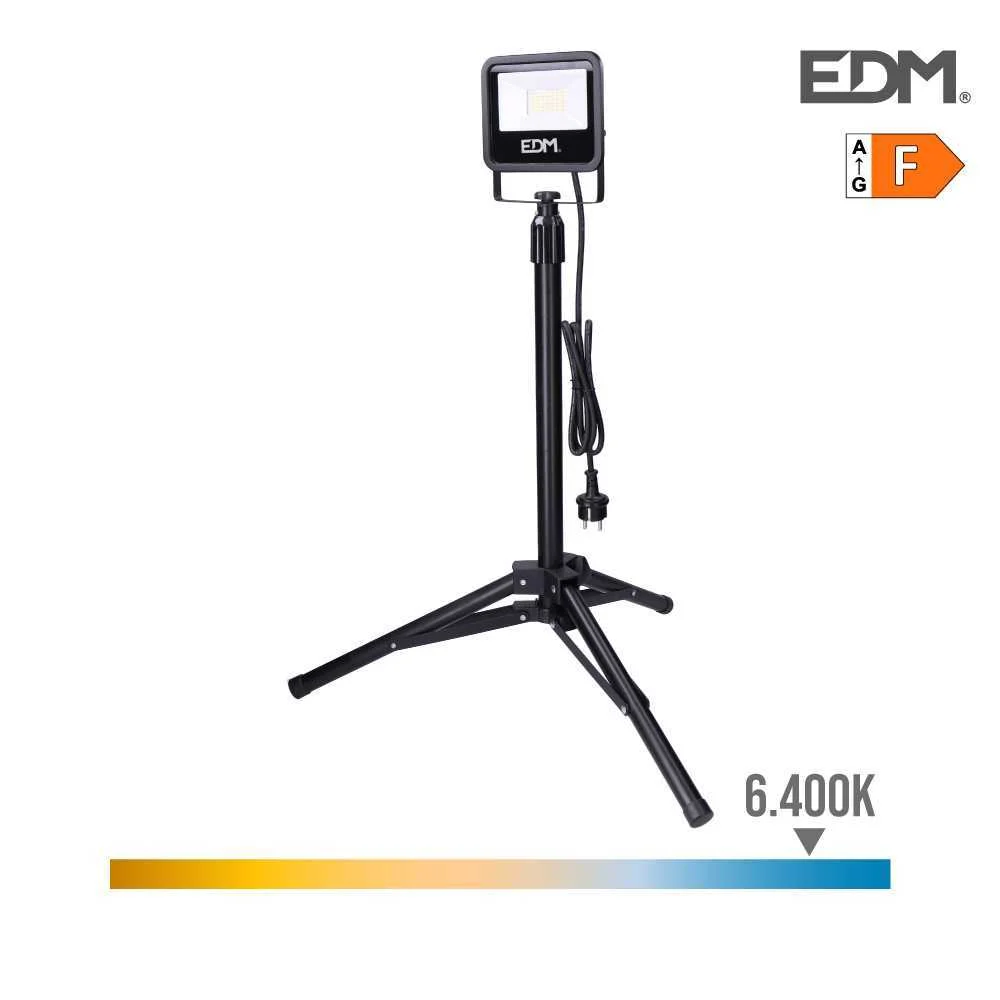 Projetor LED com Trip&eacute; 30w 2370lm 6400k Luz Fria Black Series Edm