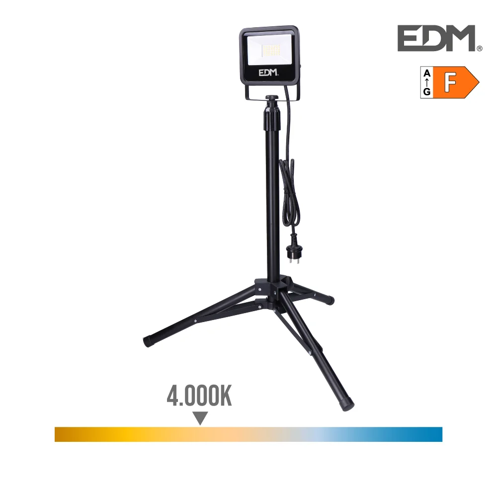 Projetor LED com Trip&eacute; 30w 2370lm 4000k Luz Dia Black Series Edm