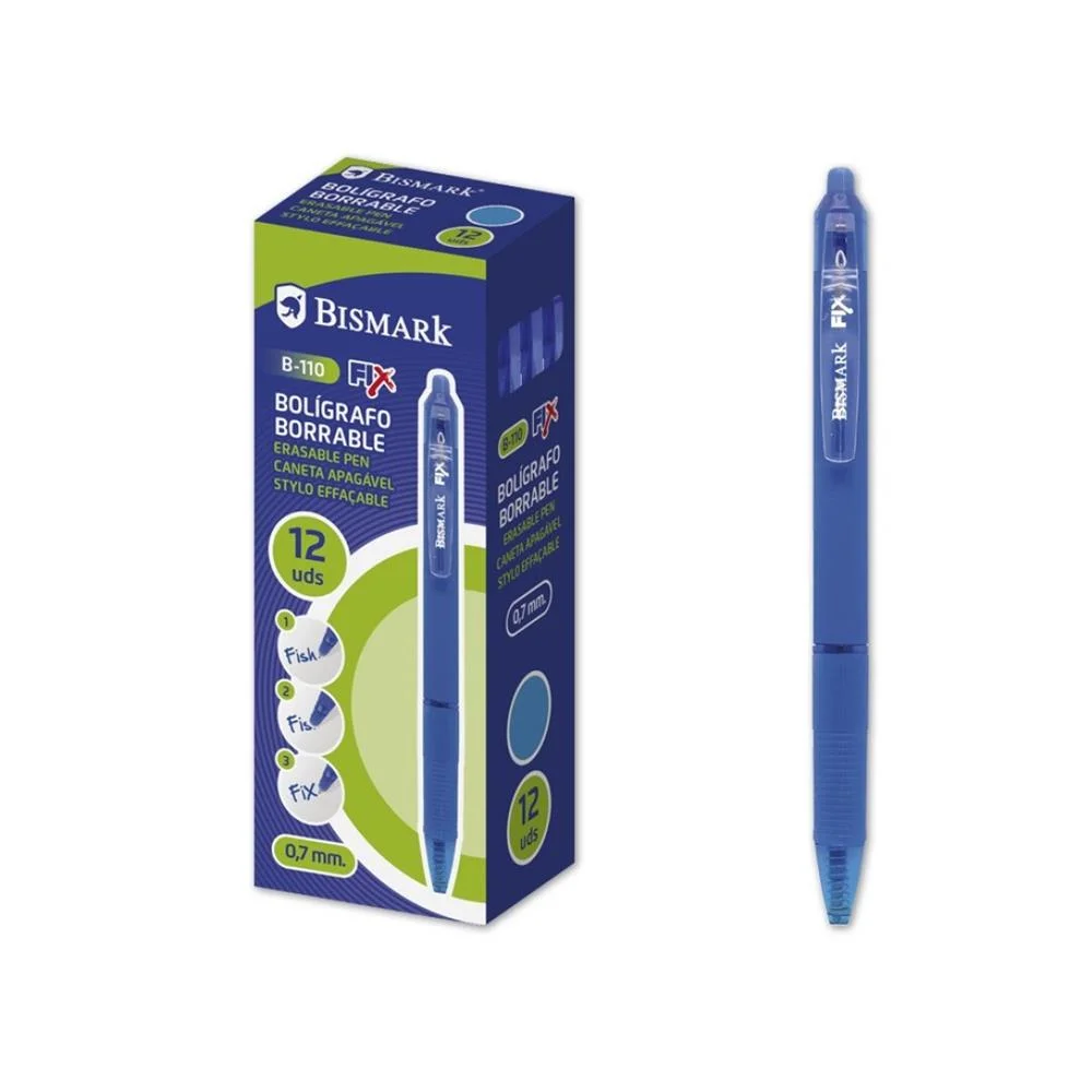 Boligrafo Borrable C/Clip Azul Bismark 330215