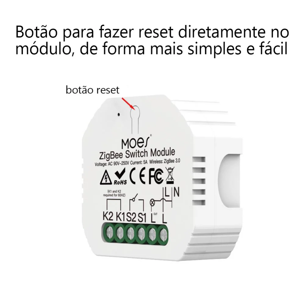 M&oacute;dulo 1 Canal Sem Necessidade de Neutro Zigbee