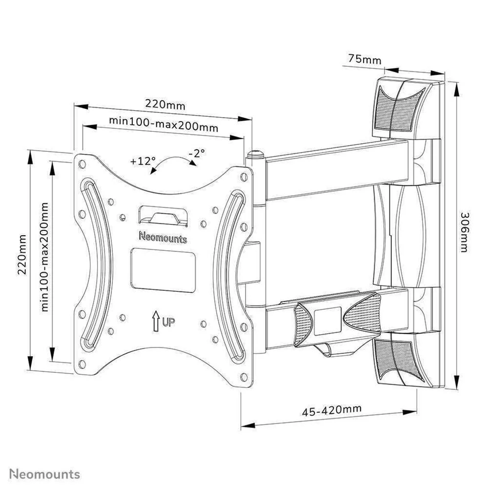 Tv Set Acc Wall Mount/Wl40-550bl12 Neomounts