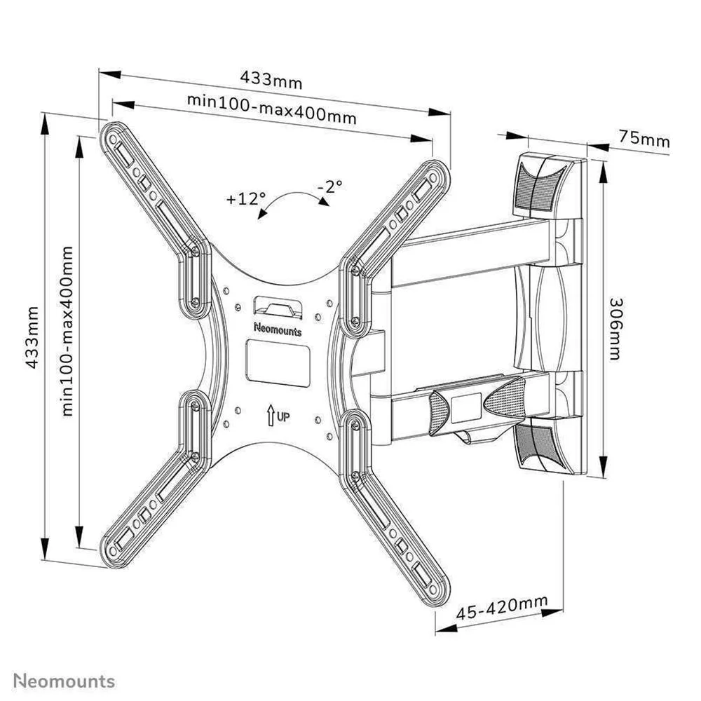 Tv Set Acc Wall Mount/Wl40-550bl14 Neomounts