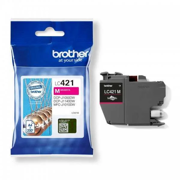 Brother Ink Cart. Lc-421m For Dcp-J1050dw, -J1140dw, Mfc-J1010dw Magenta Lc421m