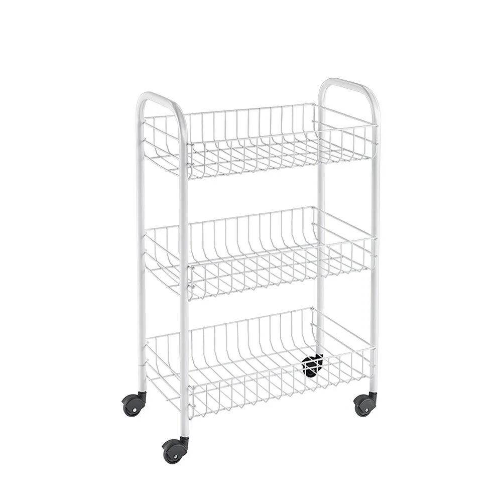 Carro Multi&uacute;sos 3 Prateleiras 41x23x63cm Branco Metaltex