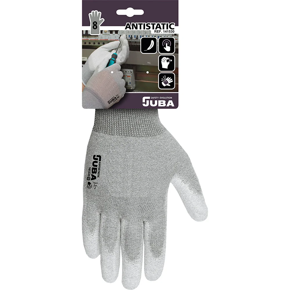 Luvas Antiest&aacute;ticas Nylon/Fibra de Carbono Tamanh.