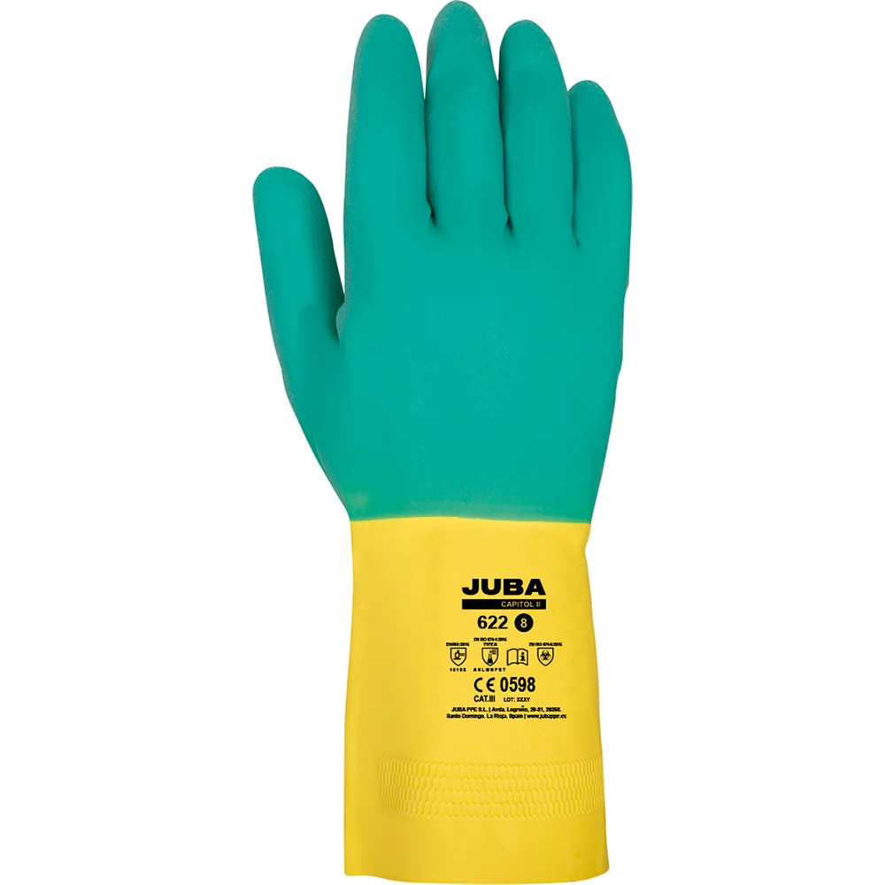 Luvas de Trabalho Bicolor Latex Tamanho 6 Juba