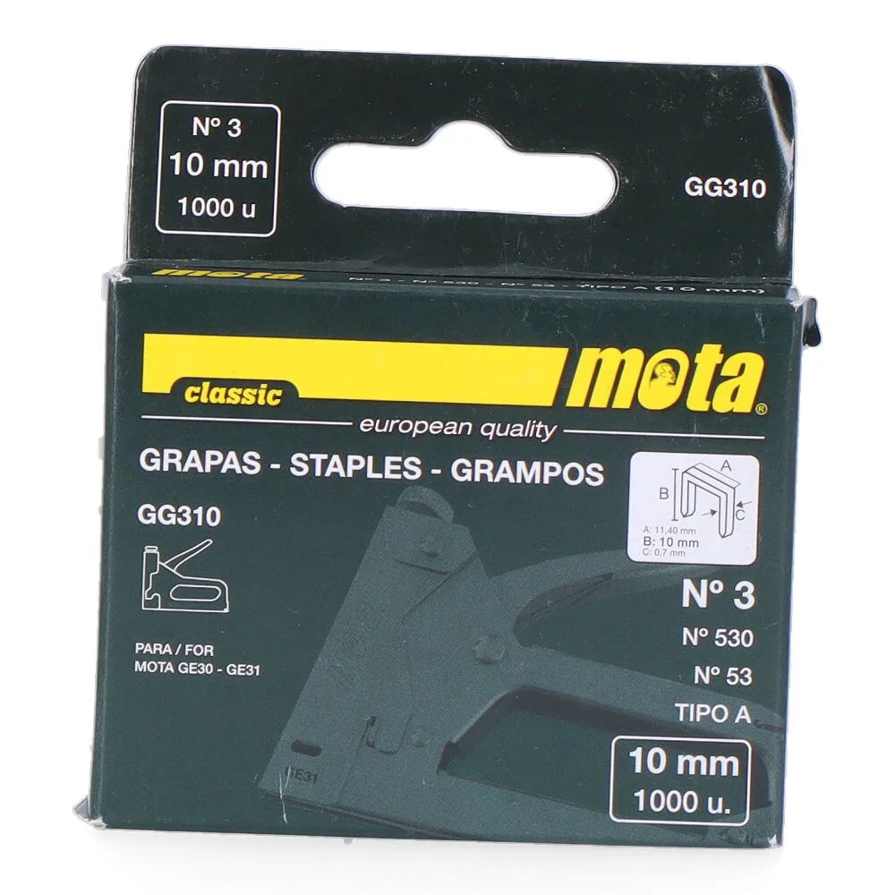 GRAMPOS N&Uacute;MERO 3 DE 10mm 1000 UNI GG310 MOTA