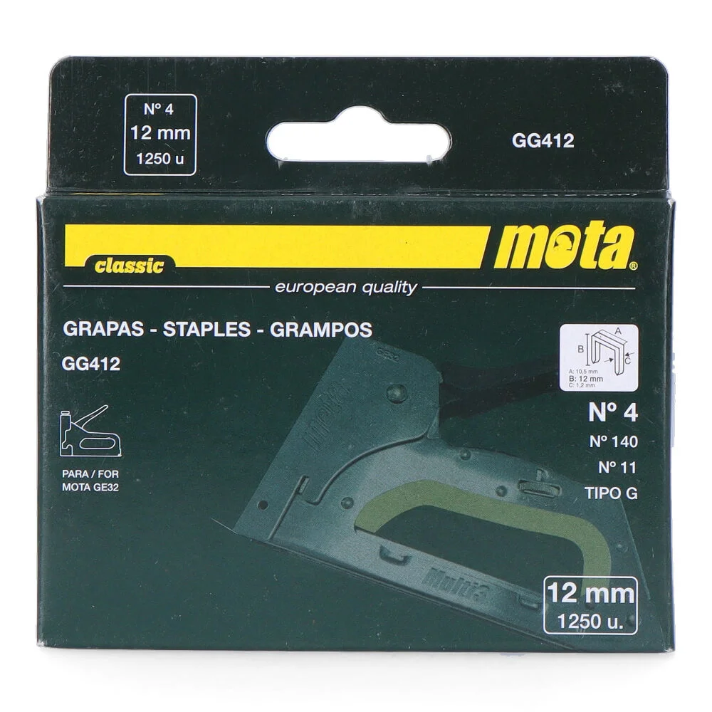 GRAMPOS N&Uacute;MERO 4 DE 12mm 1000 UNI GG412 MOTA