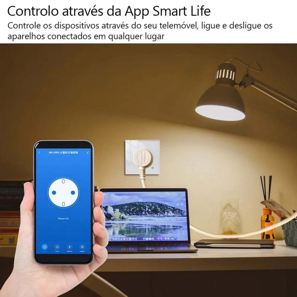 Tomada de Parede Wifi Tuya 16a