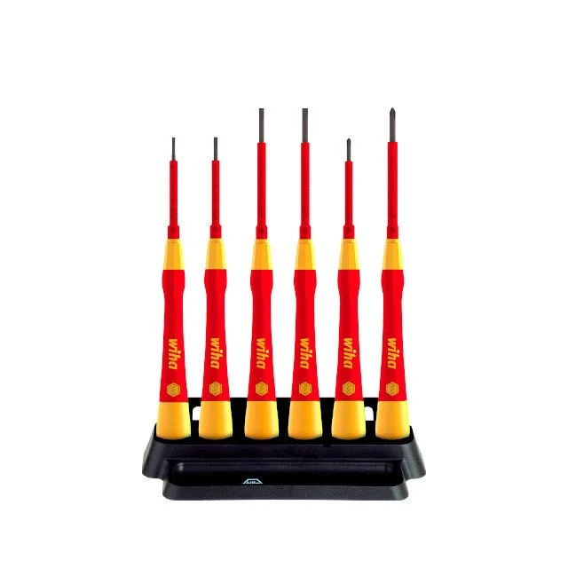 Wiha Fine Screwdriver Set Picofinish Electric Slotted, Phillips 6-Pcs. (42989)