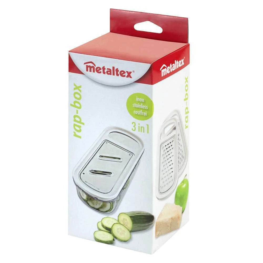 Ralador com Recipiente 3 em 1 "Rap-Box" 21cm Metaltex