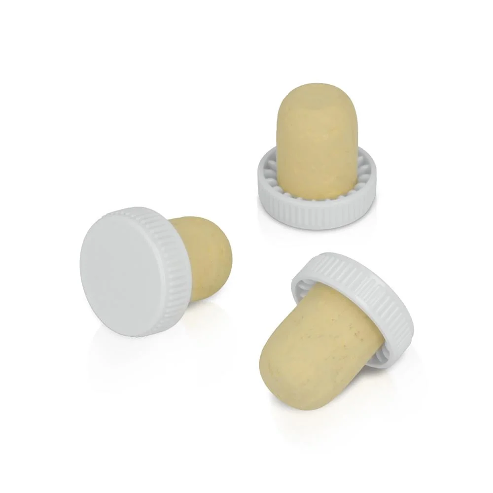 Kit 6 Rolhas de Corti&ccedil;a com Cabe&ccedil;a de Pl&aacute;stico Metaltex Cores/Modelos Diversos