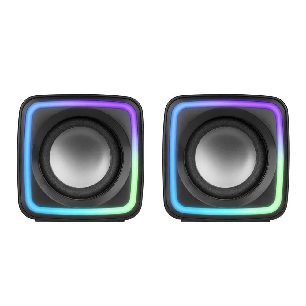 Marsgaming Mscube Premium Cube Speakers, 8w Dsp, Argb Flow, Usb Power, Black