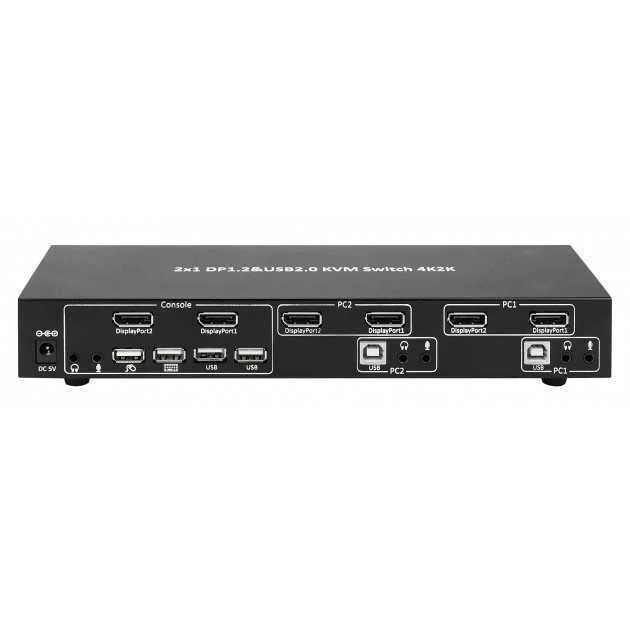 Techly Kvm Switch, 2 Port, Display Port 1.2