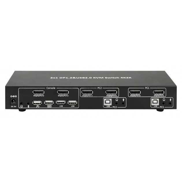 Techly Kvm Switch, 2 Port, Display Port 1.2