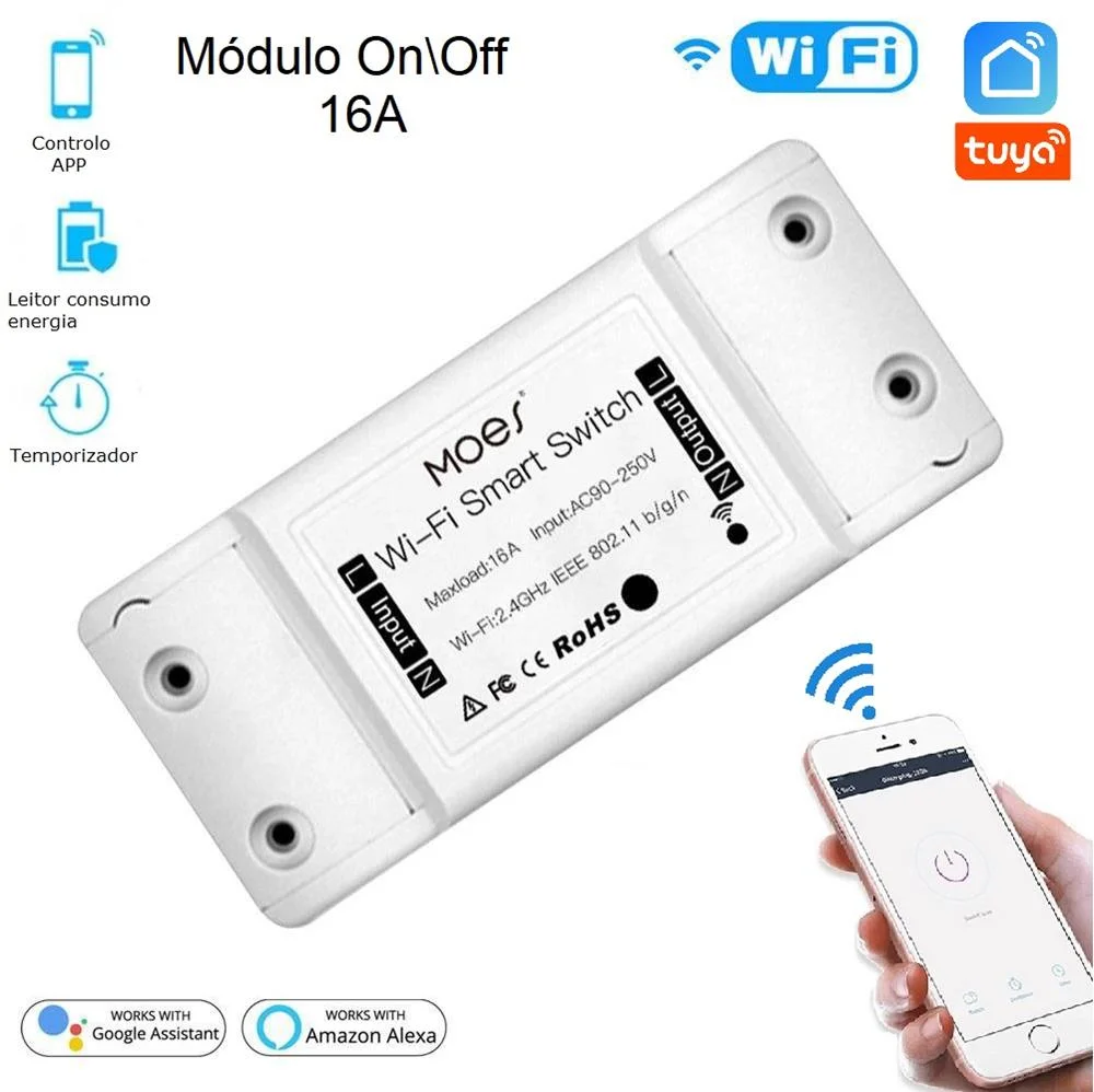 M&oacute;dulo On/Off Wifi 16a C/ Leitor Consumo Energia