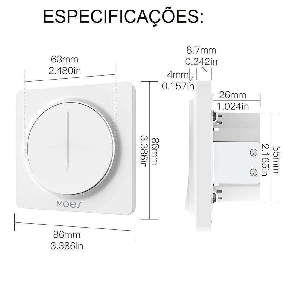 Interruptor t&aacute;til dimmer Zigbee