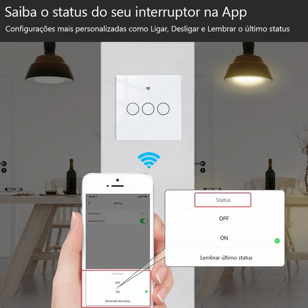 Interruptor de Luz de Pared T&aacute;ctil Zigbee de 2 Ba.